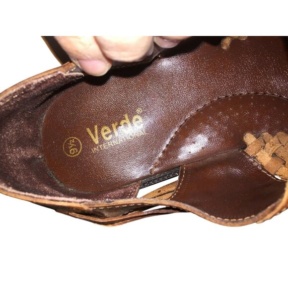 VERDE INTERNATIONAL Mens Brown Leather Hurache Sandals Sz 9.5 - Picture 6 of 8